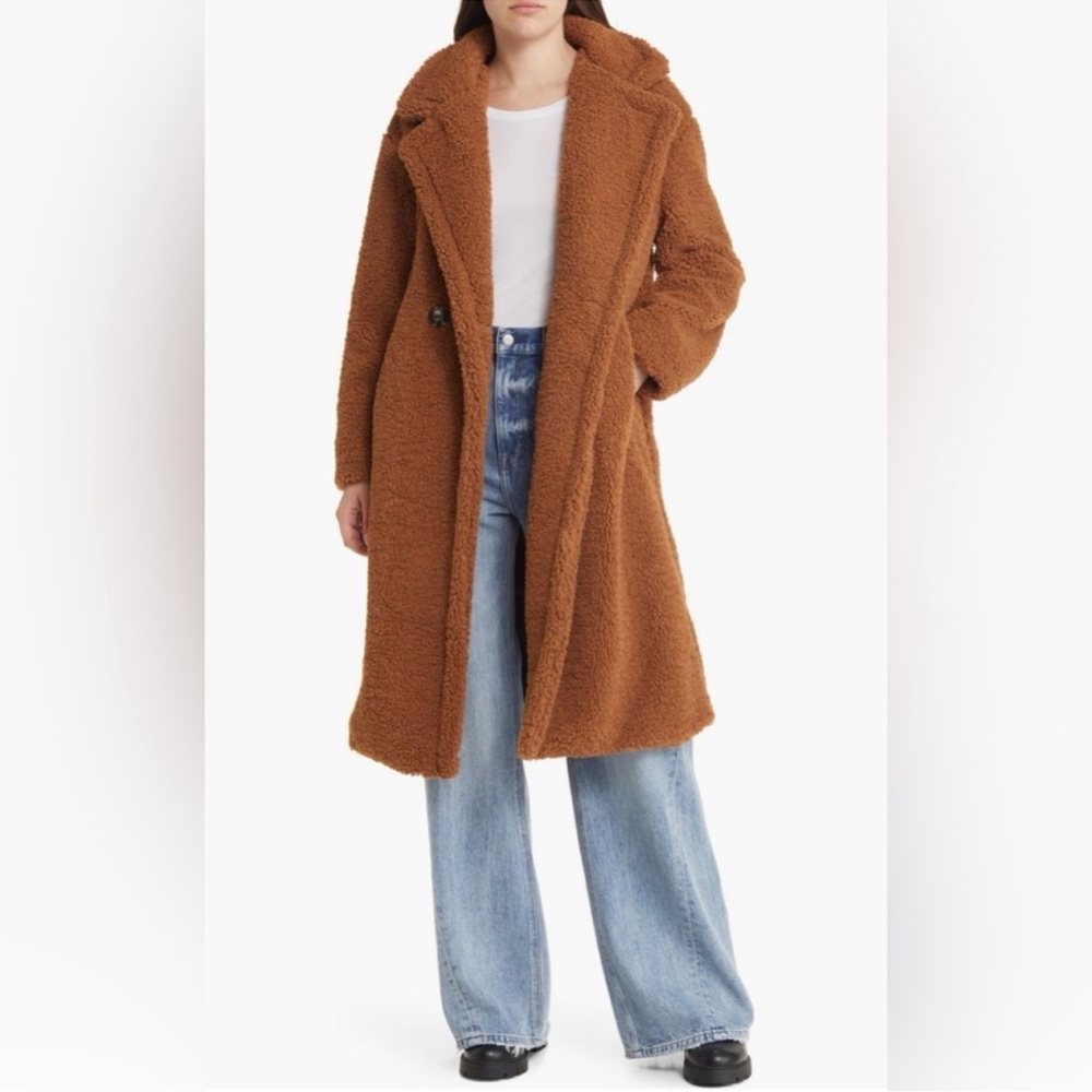 Apparis Teddy Coat in Camel size XS